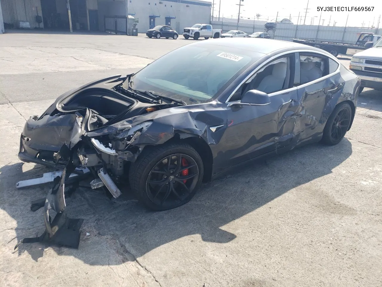 2020 Tesla Model 3 VIN: 5YJ3E1EC1LF669567 Lot: 69501214