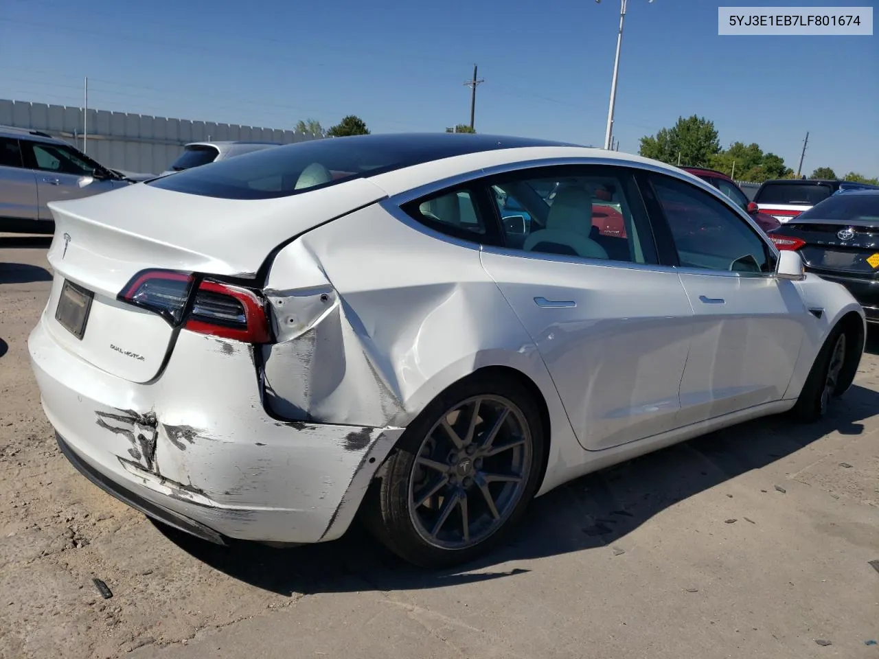 2020 Tesla Model 3 VIN: 5YJ3E1EB7LF801674 Lot: 70538174