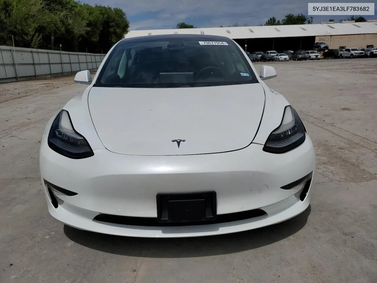 2020 Tesla Model 3 VIN: 5YJ3E1EA3LF783682 Lot: 70677054