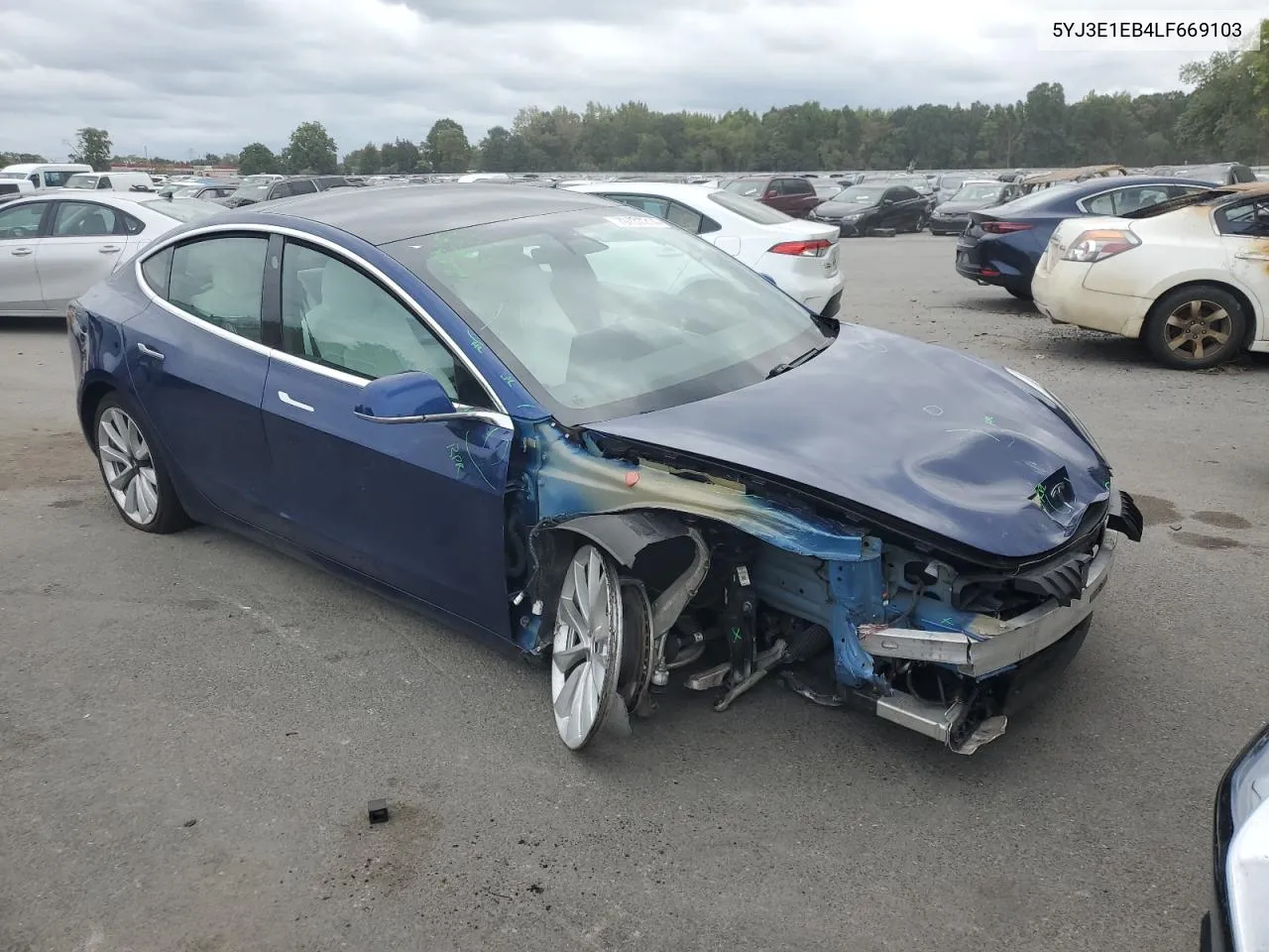 2020 Tesla Model 3 VIN: 5YJ3E1EB4LF669103 Lot: 70737214