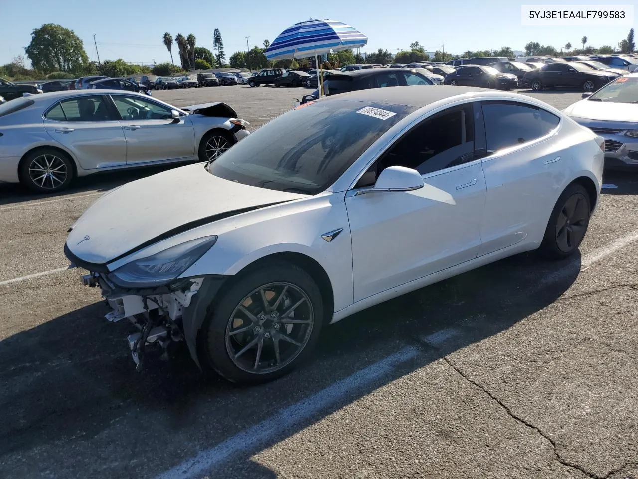 2020 Tesla Model 3 VIN: 5YJ3E1EA4LF799583 Lot: 70874344