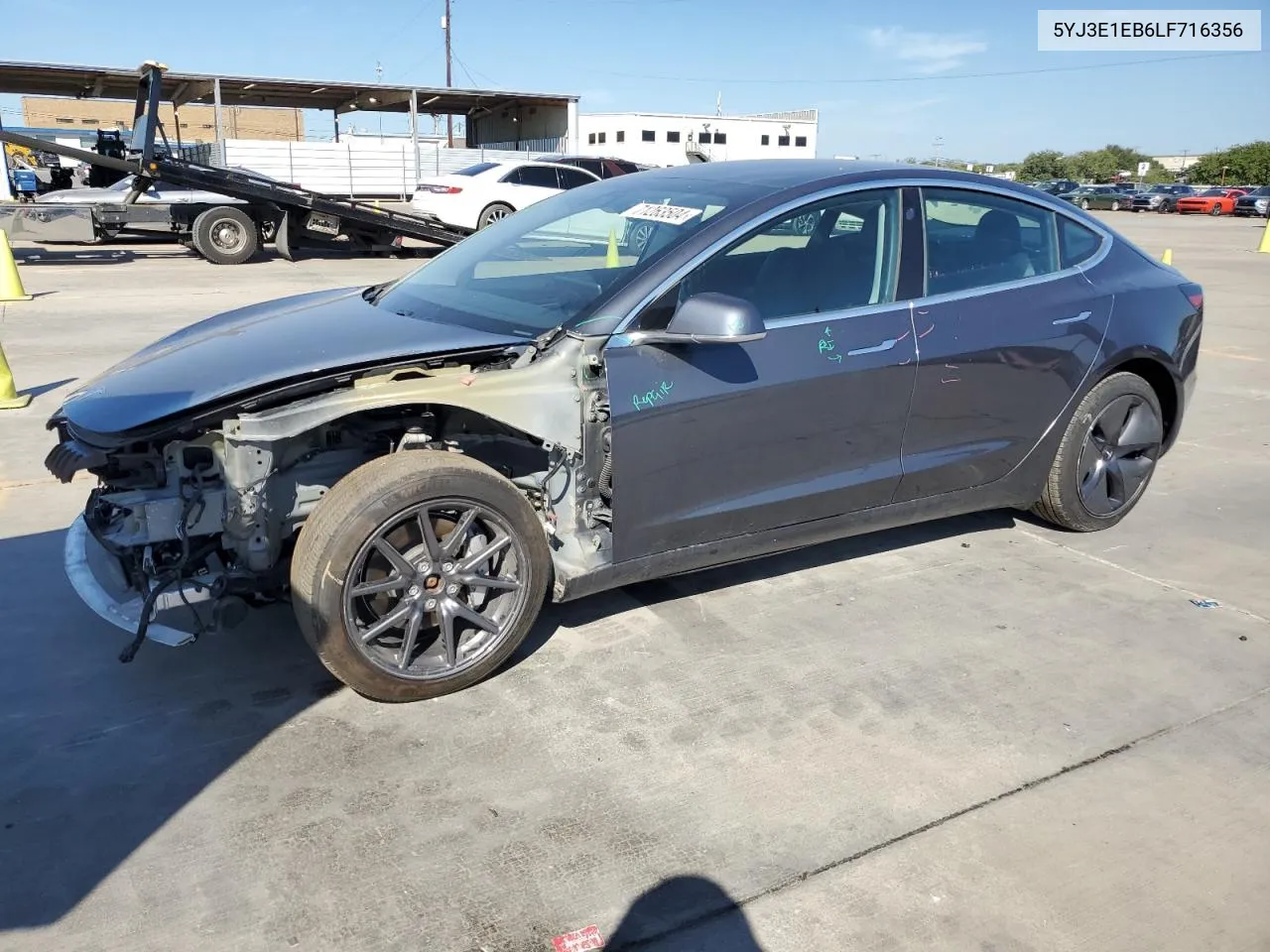 2020 Tesla Model 3 VIN: 5YJ3E1EB6LF716356 Lot: 71263504