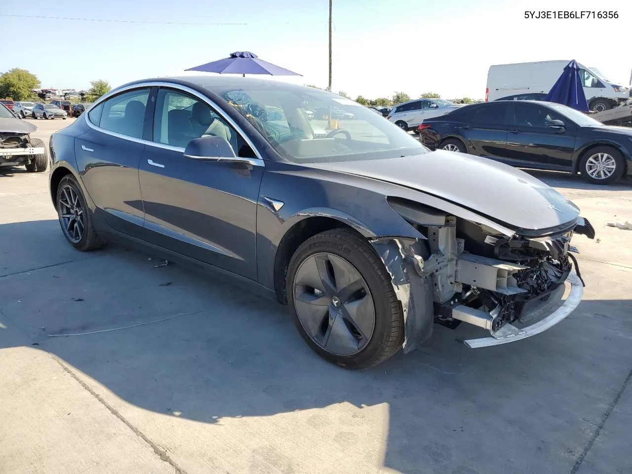 2020 Tesla Model 3 VIN: 5YJ3E1EB6LF716356 Lot: 71263504