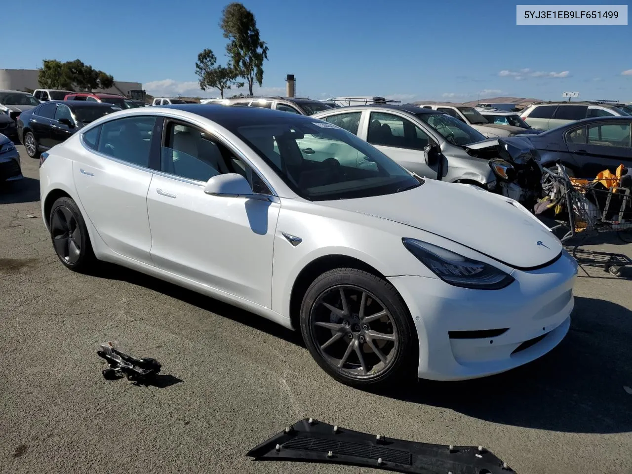 2020 Tesla Model 3 VIN: 5YJ3E1EB9LF651499 Lot: 71304644