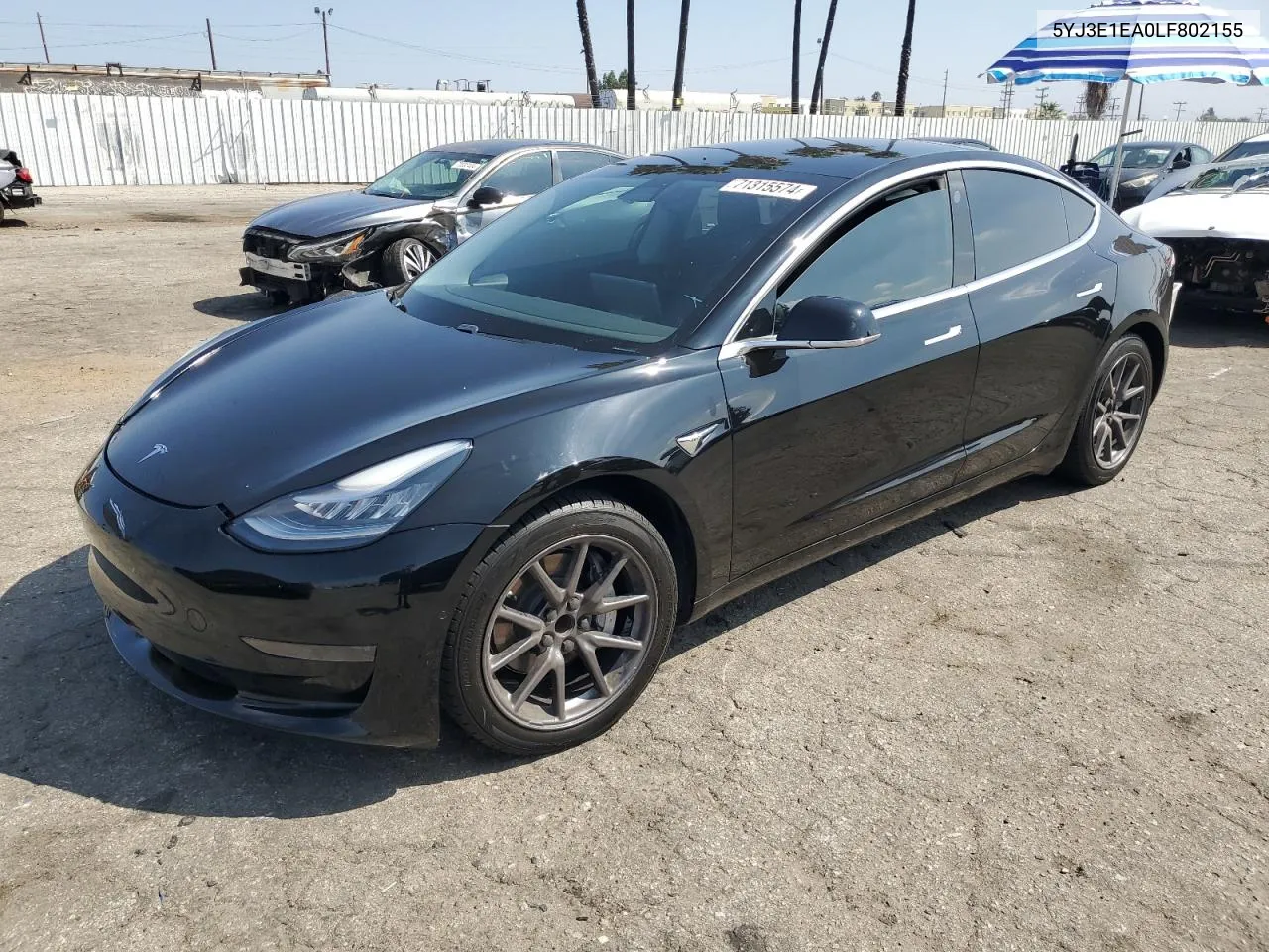 2020 Tesla Model 3 VIN: 5YJ3E1EA0LF802155 Lot: 71315574