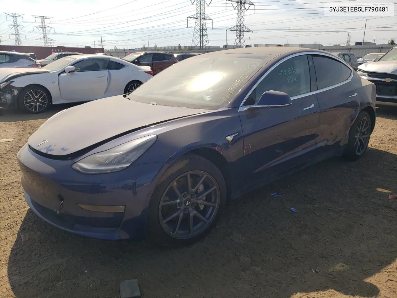 2020 Tesla Model 3 VIN: 5YJ3E1EB5LF790481 Lot: 71938324