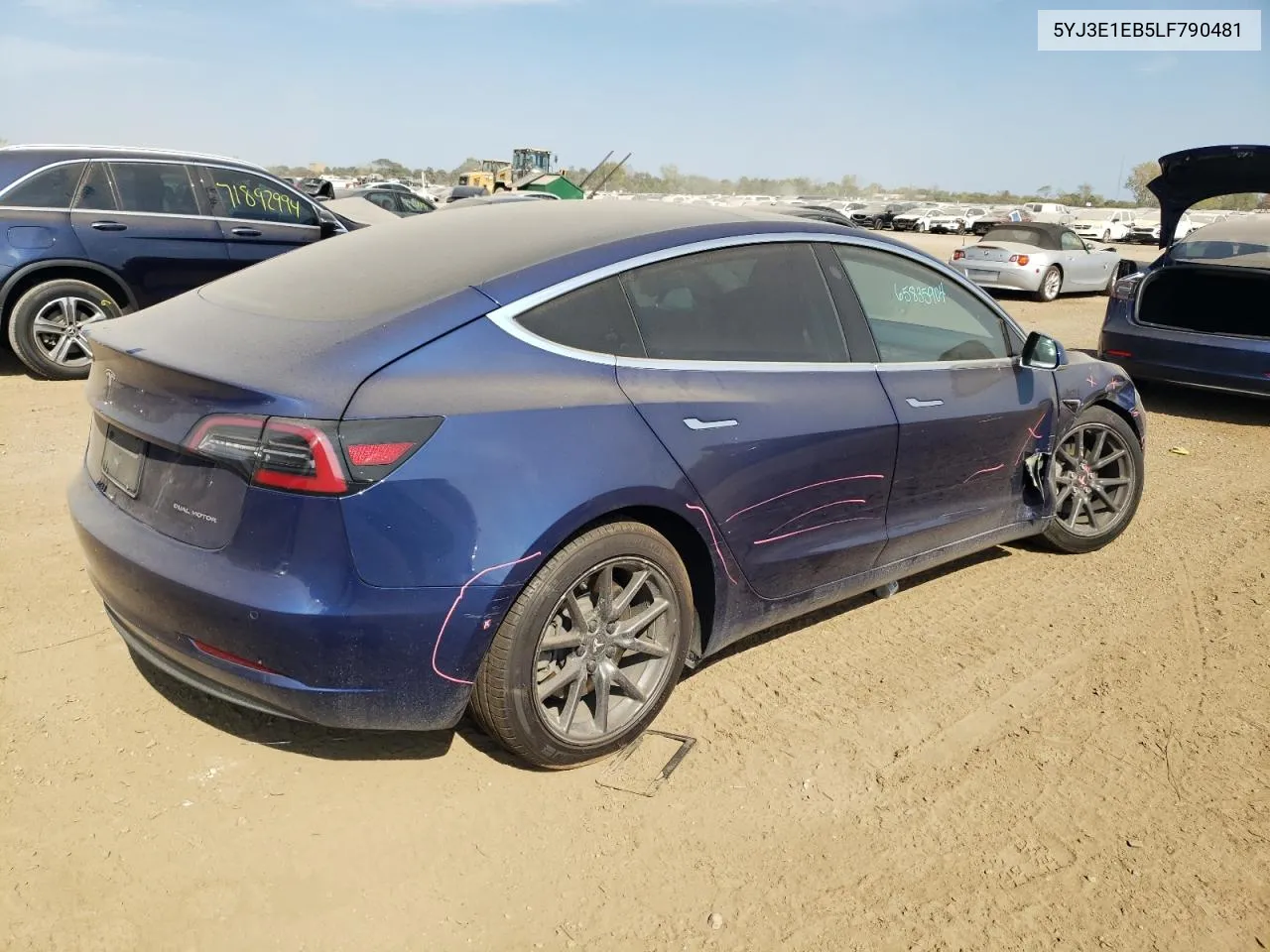 2020 Tesla Model 3 VIN: 5YJ3E1EB5LF790481 Lot: 71938324