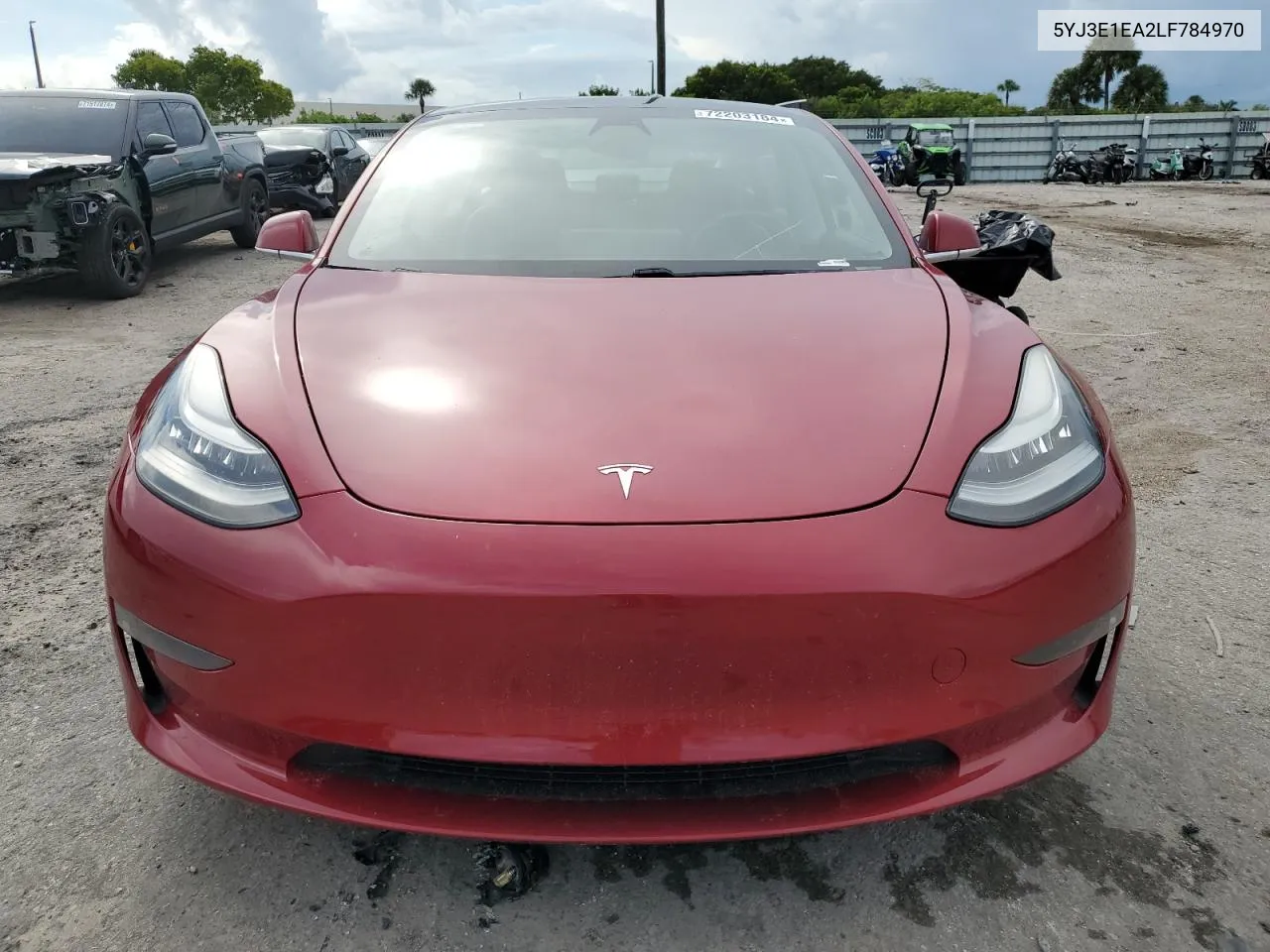 2020 Tesla Model 3 VIN: 5YJ3E1EA2LF784970 Lot: 72203184