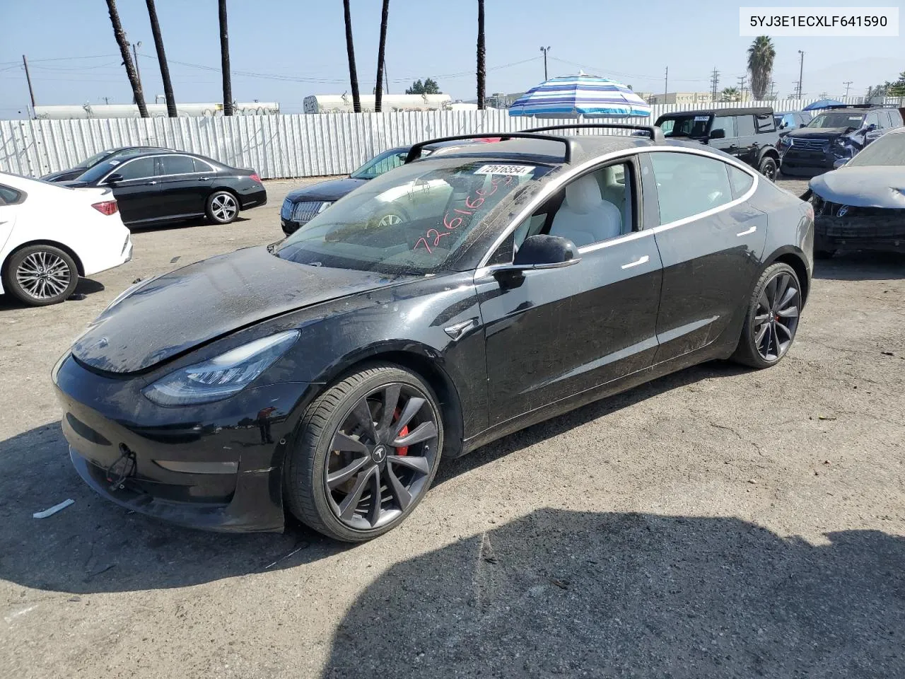 2020 Tesla Model 3 VIN: 5YJ3E1ECXLF641590 Lot: 72616554