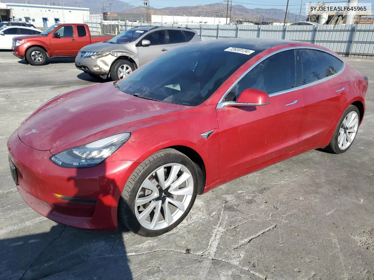 2020 Tesla Model 3 VIN: 5YJ3E1EA5LF645965 Lot: 72659134