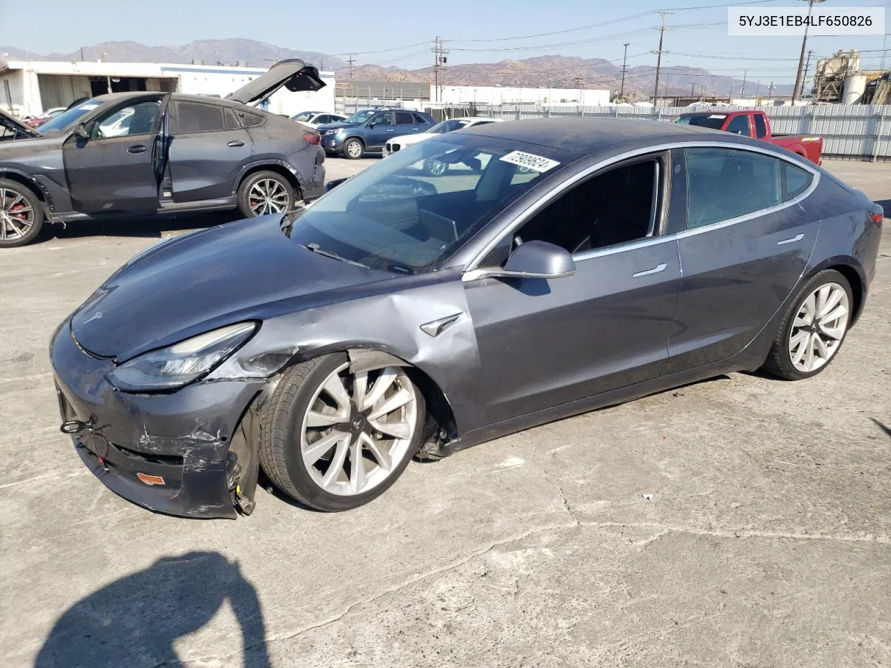 2020 Tesla Model 3 VIN: 5YJ3E1EB4LF650826 Lot: 72909624