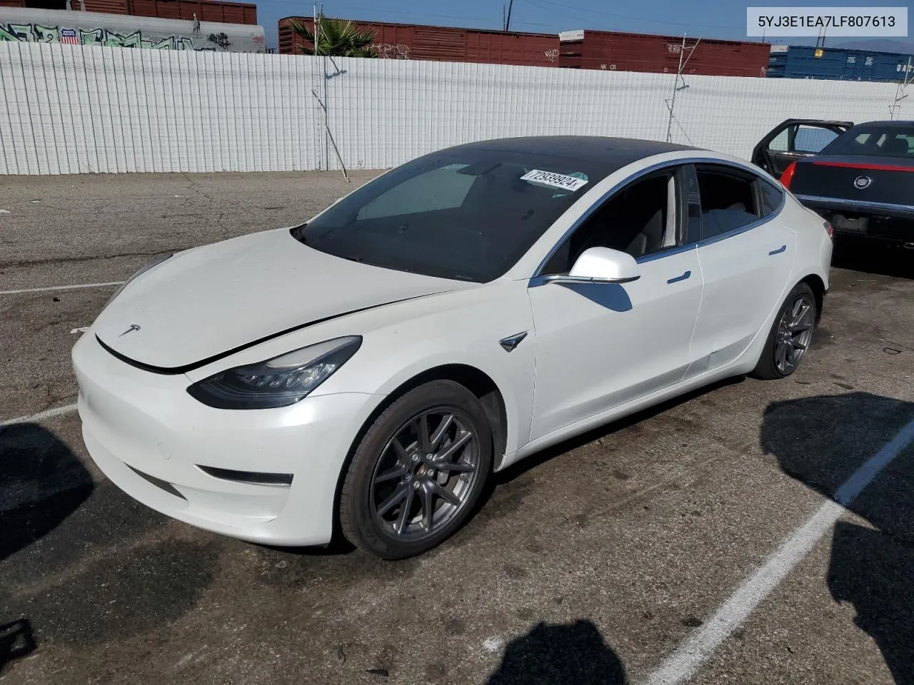 2020 Tesla Model 3 VIN: 5YJ3E1EA7LF807613 Lot: 72939924