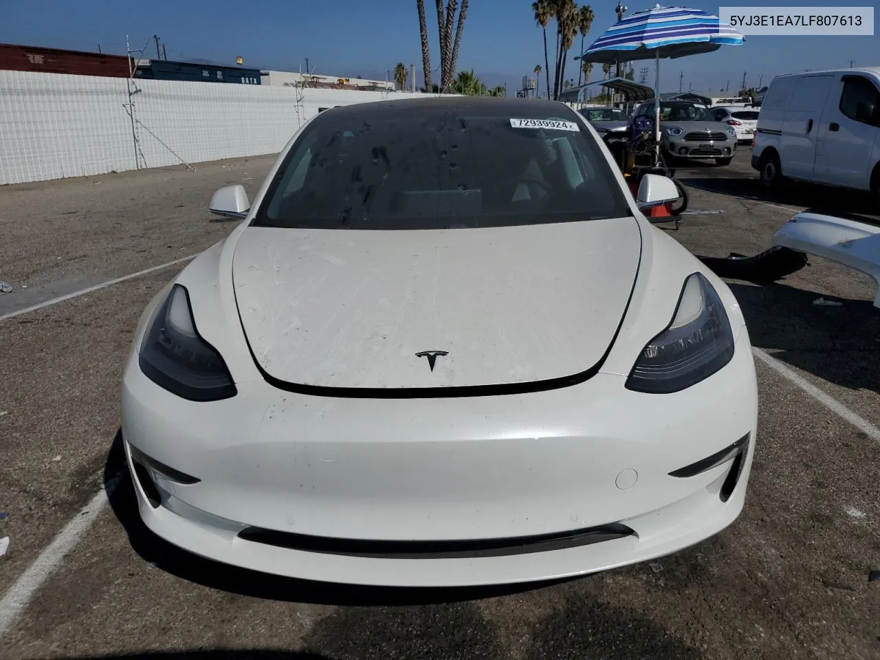 2020 Tesla Model 3 VIN: 5YJ3E1EA7LF807613 Lot: 72939924