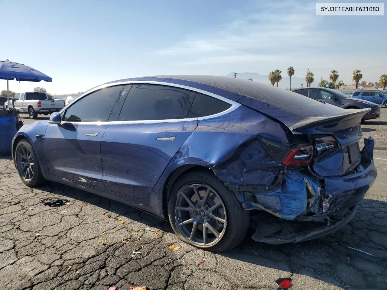 2020 Tesla Model 3 VIN: 5YJ3E1EA0LF631083 Lot: 73142014