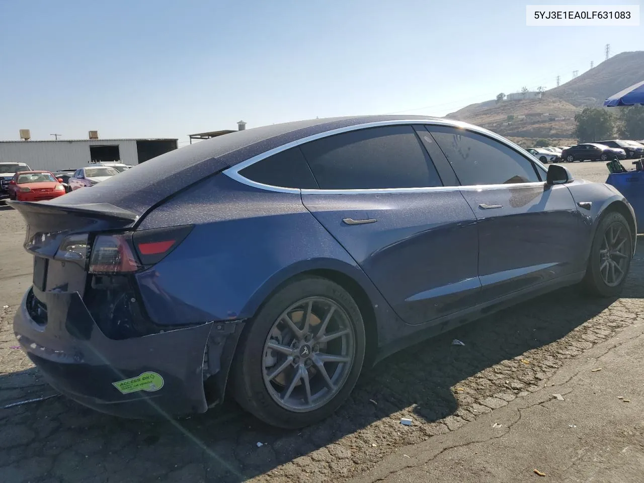 2020 Tesla Model 3 VIN: 5YJ3E1EA0LF631083 Lot: 73142014