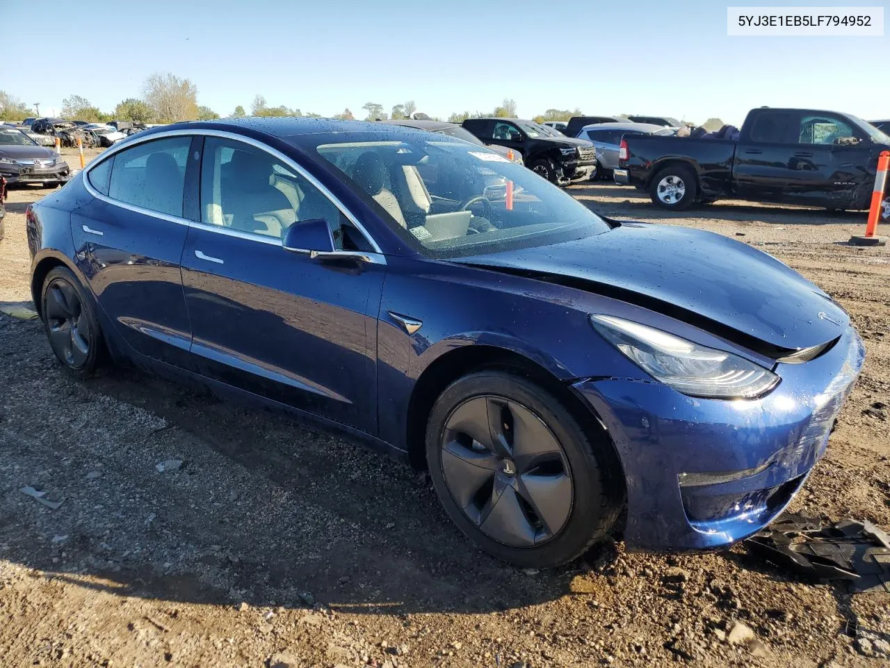 2020 Tesla Model 3 VIN: 5YJ3E1EB5LF794952 Lot: 73147934