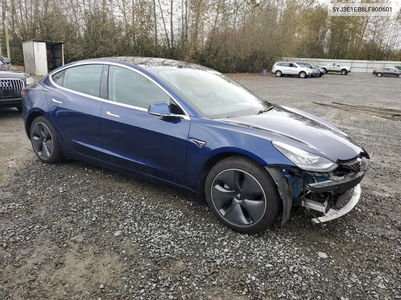 2020 Tesla Model 3 VIN: 5YJ3E1EB8LF800601 Lot: 73174574