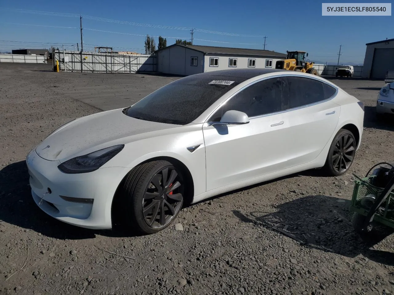 2020 Tesla Model 3 VIN: 5YJ3E1EC5LF805540 Lot: 73208744