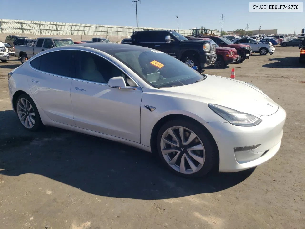 2020 Tesla Model 3 VIN: 5YJ3E1EB8LF742778 Lot: 73319644