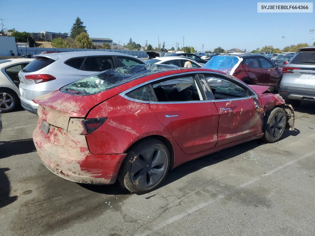 2020 Tesla Model 3 VIN: 5YJ3E1EB0LF664366 Lot: 73378784