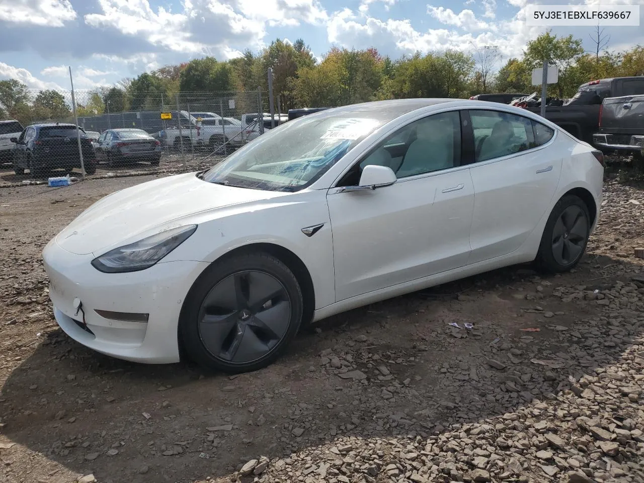 2020 Tesla Model 3 VIN: 5YJ3E1EBXLF639667 Lot: 74036634