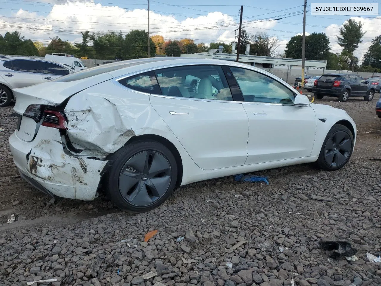 2020 Tesla Model 3 VIN: 5YJ3E1EBXLF639667 Lot: 74036634