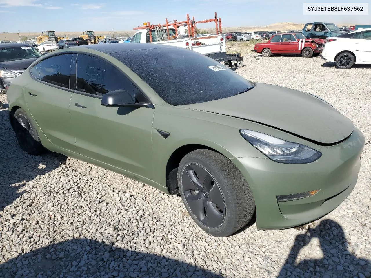 2020 Tesla Model 3 VIN: 5YJ3E1EB8LF637562 Lot: 74092564