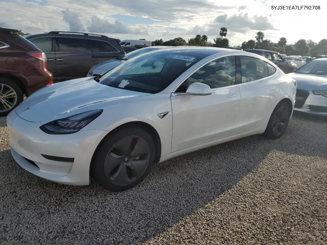 2020 Tesla Model 3 VIN: 5YJ3E1EA7LF792708 Lot: 74125484