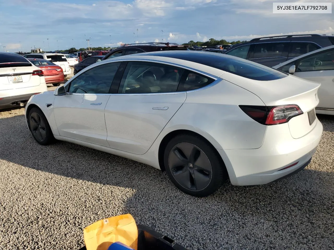 2020 Tesla Model 3 VIN: 5YJ3E1EA7LF792708 Lot: 74125484