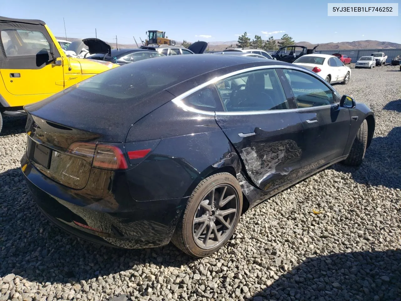 2020 Tesla Model 3 VIN: 5YJ3E1EB1LF746252 Lot: 74512324