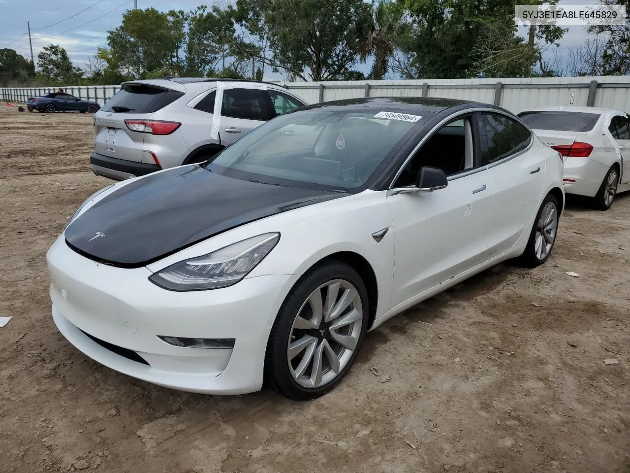 2020 Tesla Model 3 VIN: 5YJ3E1EA8LF645829 Lot: 74549564