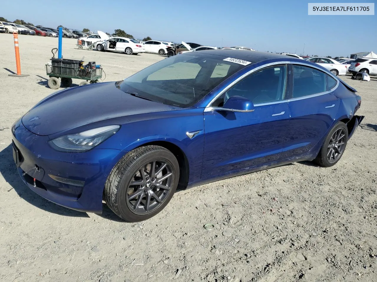 2020 Tesla Model 3 VIN: 5YJ3E1EA7LF611705 Lot: 74632634