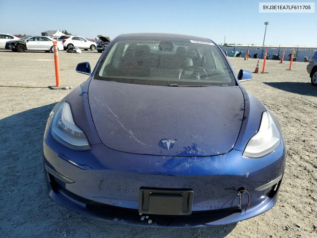 2020 Tesla Model 3 VIN: 5YJ3E1EA7LF611705 Lot: 74632634