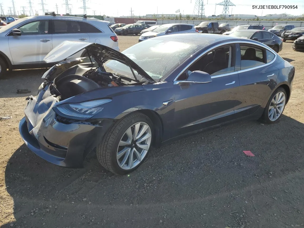 2020 Tesla Model 3 VIN: 5YJ3E1EB0LF790954 Lot: 74803834