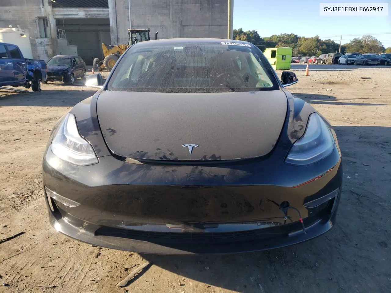 2020 Tesla Model 3 VIN: 5YJ3E1EBXLF662947 Lot: 74916274