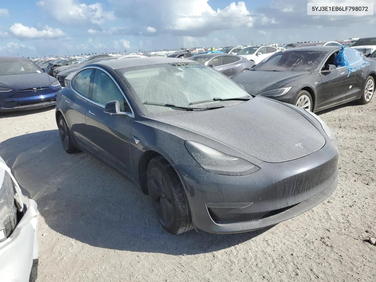 2020 Tesla Model 3 VIN: 5YJ3E1EB6LF798072 Lot: 74952864