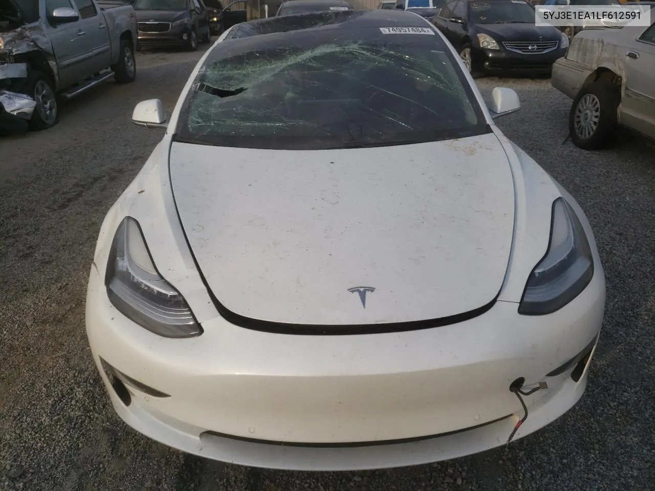 2020 Tesla Model 3 VIN: 5YJ3E1EA1LF612591 Lot: 74957484