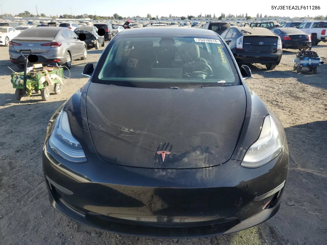 2020 Tesla Model 3 VIN: 5YJ3E1EA2LF611286 Lot: 75318914