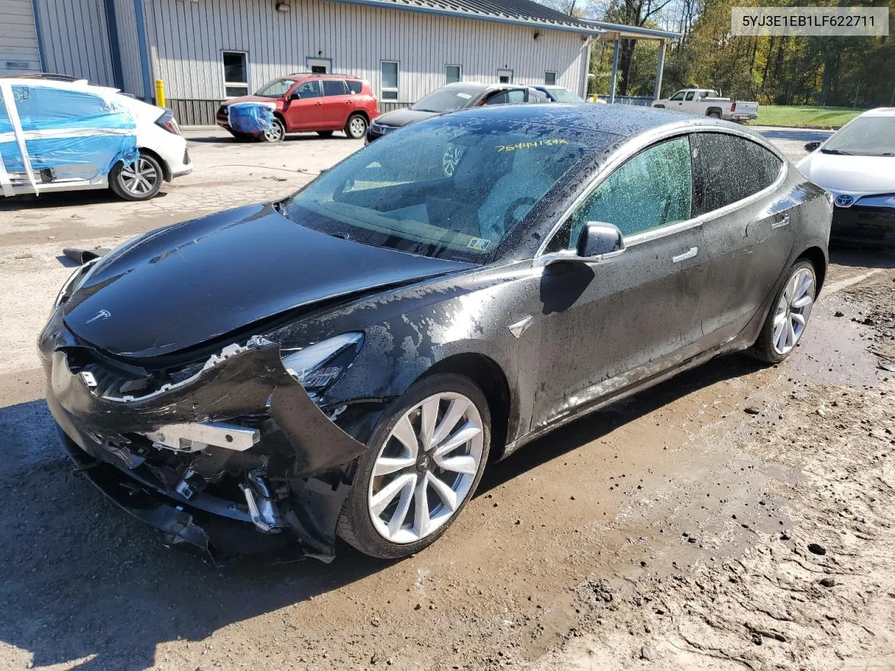 2020 Tesla Model 3 VIN: 5YJ3E1EB1LF622711 Lot: 75444134