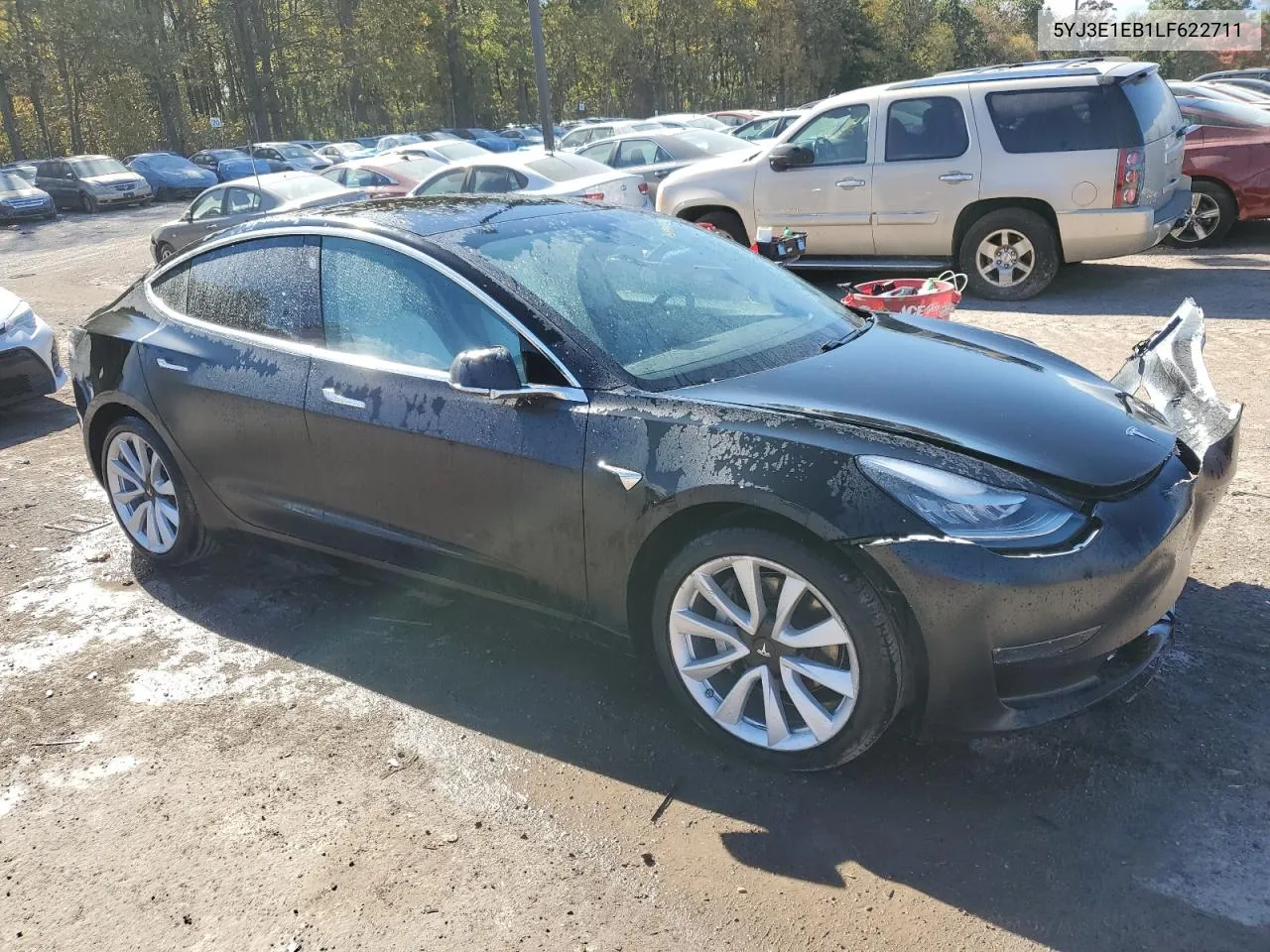 2020 Tesla Model 3 VIN: 5YJ3E1EB1LF622711 Lot: 75444134