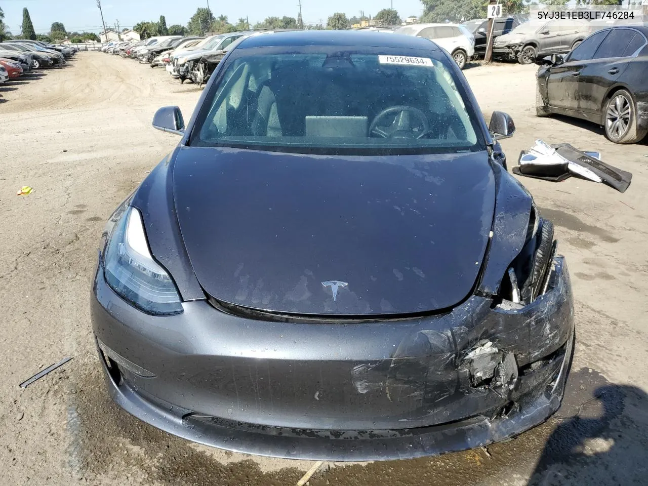 2020 Tesla Model 3 VIN: 5YJ3E1EB3LF746284 Lot: 75529634