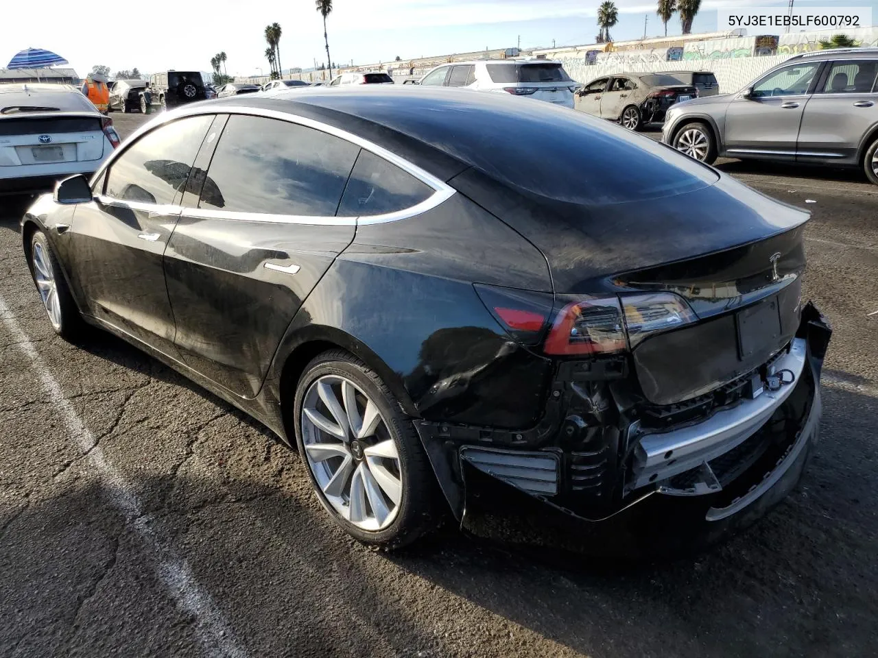 2020 Tesla Model 3 VIN: 5YJ3E1EB5LF600792 Lot: 75599114