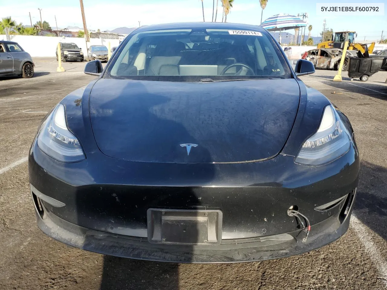 2020 Tesla Model 3 VIN: 5YJ3E1EB5LF600792 Lot: 75599114