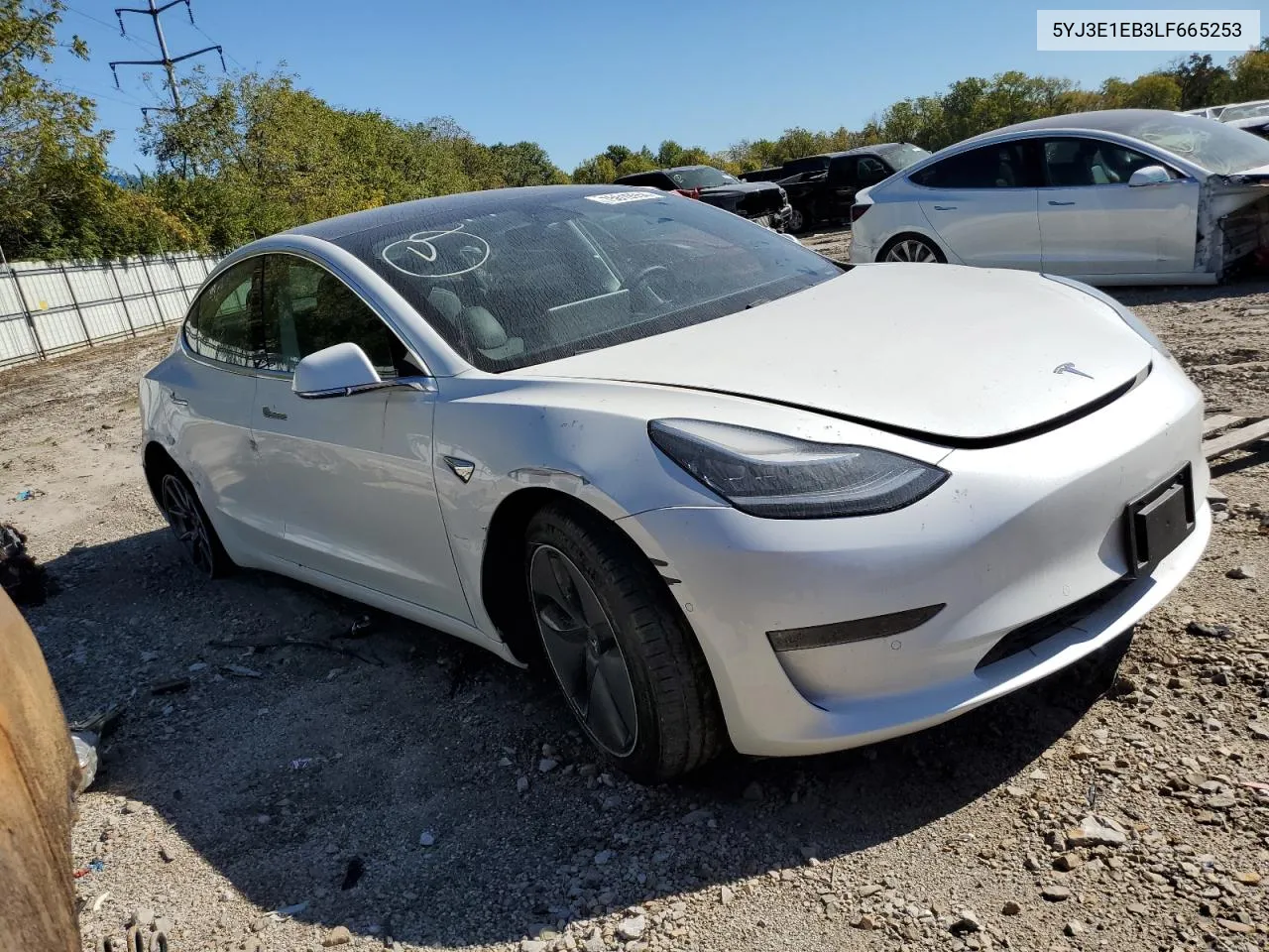 2020 Tesla Model 3 VIN: 5YJ3E1EB3LF665253 Lot: 75619954