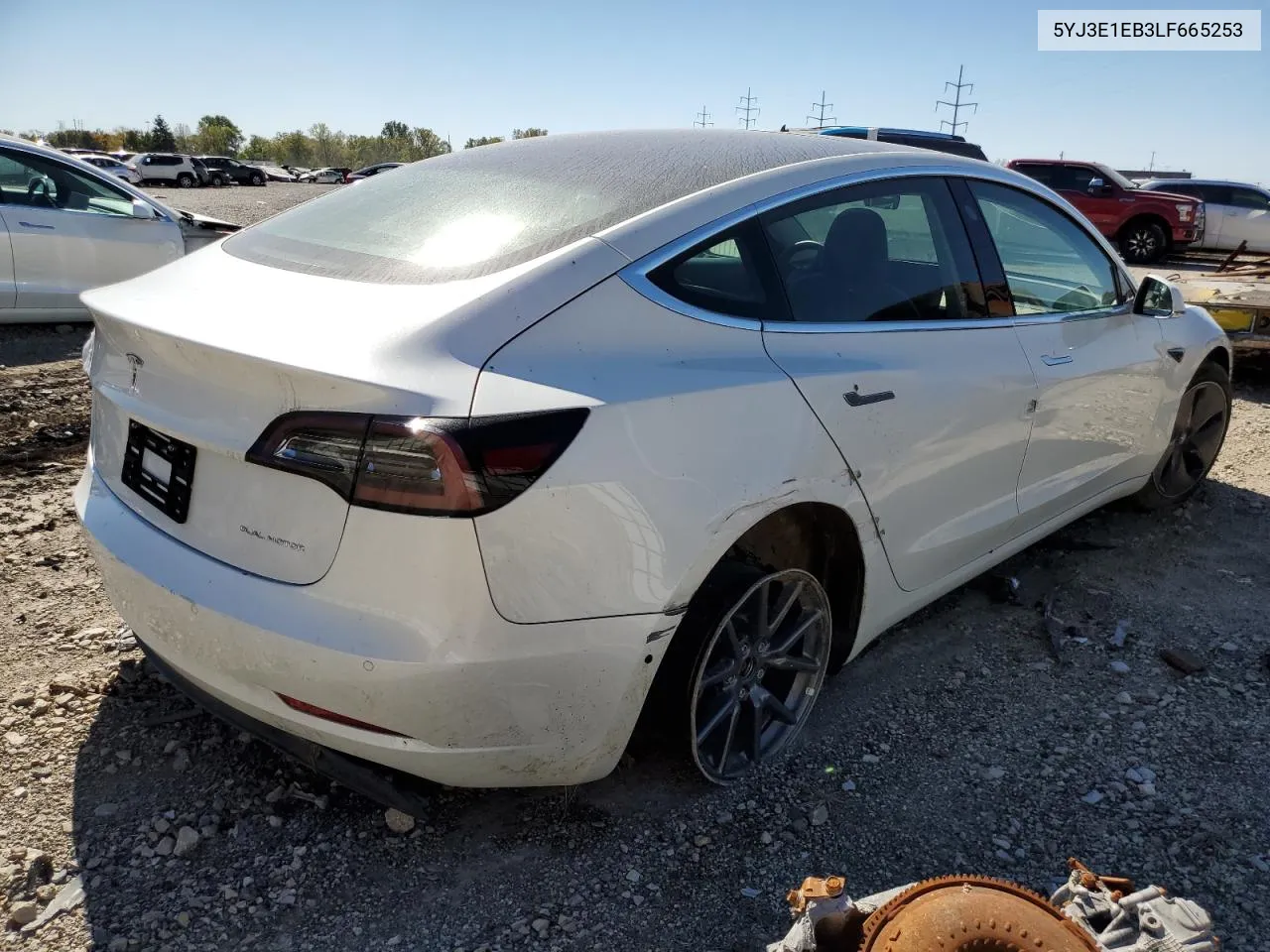 2020 Tesla Model 3 VIN: 5YJ3E1EB3LF665253 Lot: 75619954