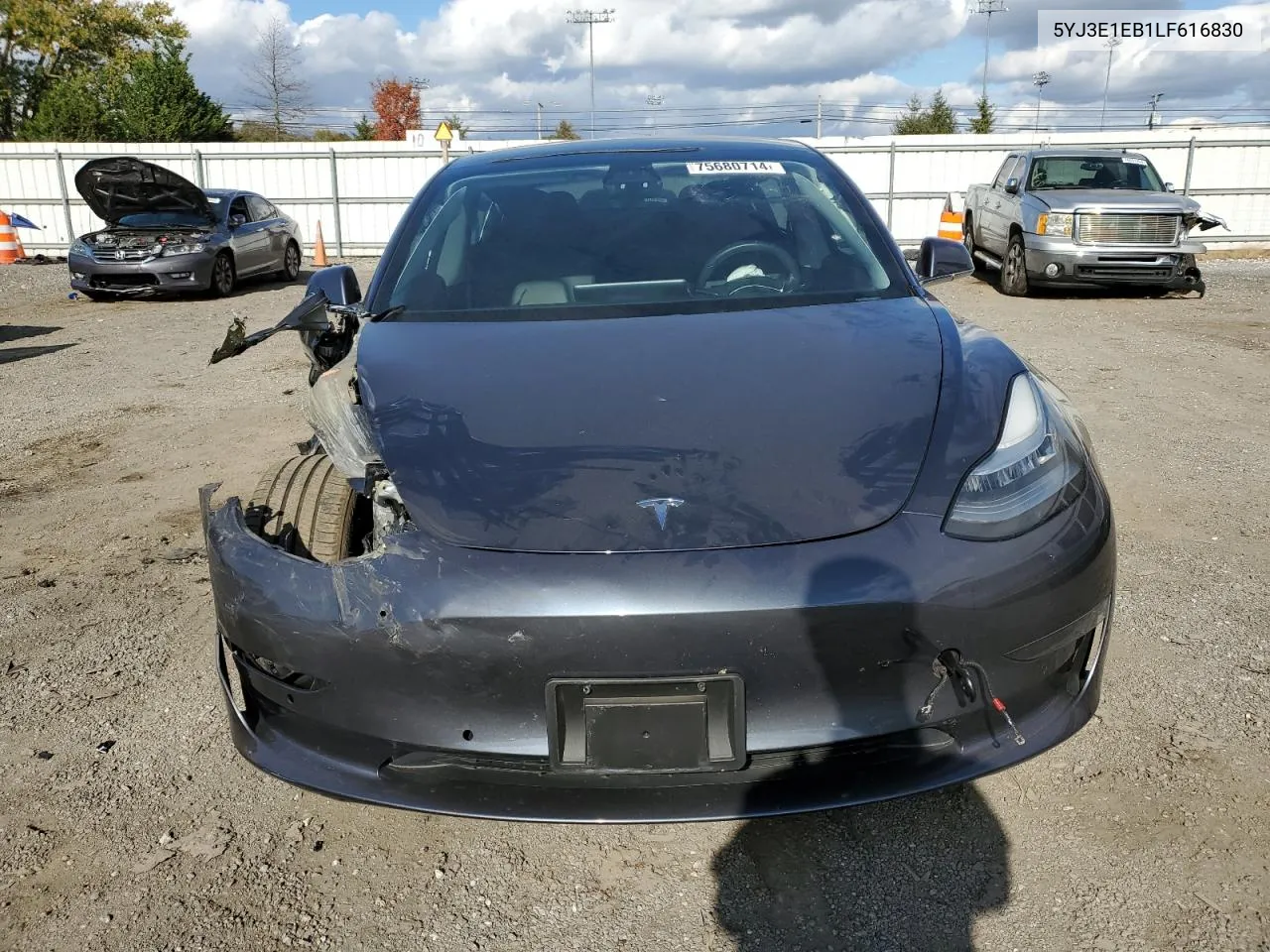 2020 Tesla Model 3 VIN: 5YJ3E1EB1LF616830 Lot: 75680714