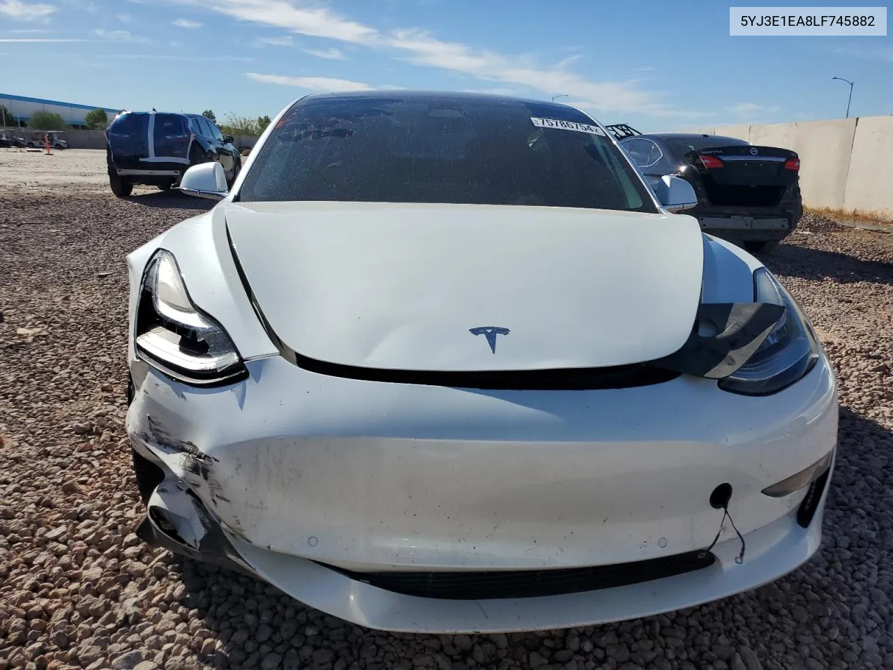 2020 Tesla Model 3 VIN: 5YJ3E1EA8LF745882 Lot: 75786754