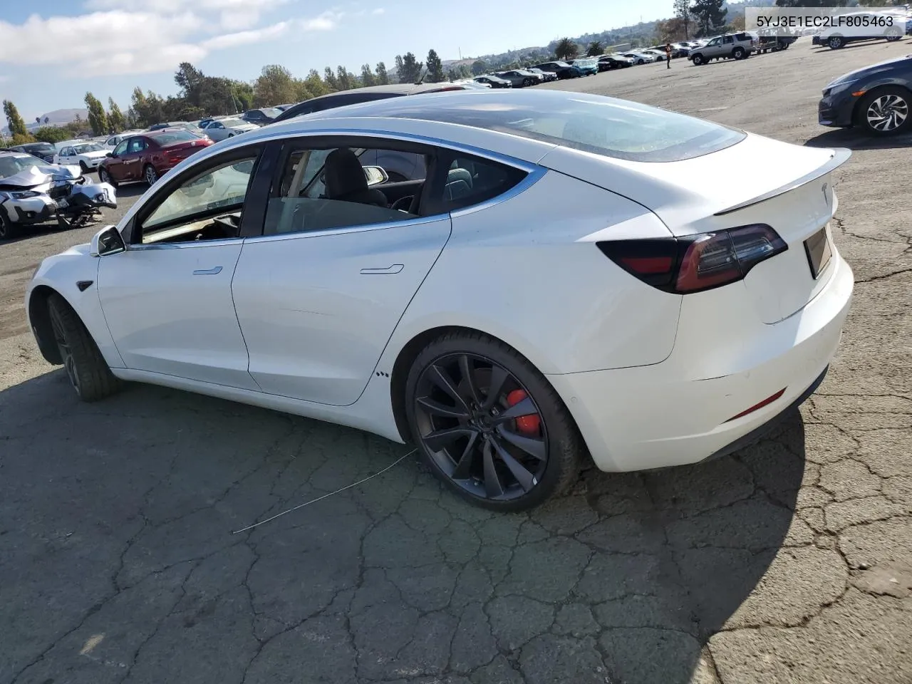 2020 Tesla Model 3 VIN: 5YJ3E1EC2LF805463 Lot: 75900554