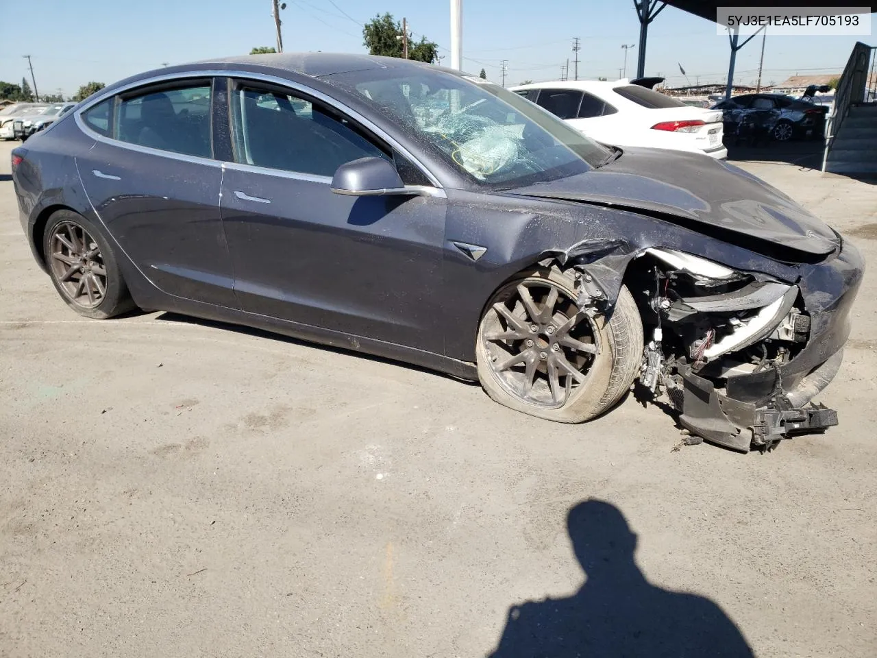 2020 Tesla Model 3 VIN: 5YJ3E1EA5LF705193 Lot: 76042654