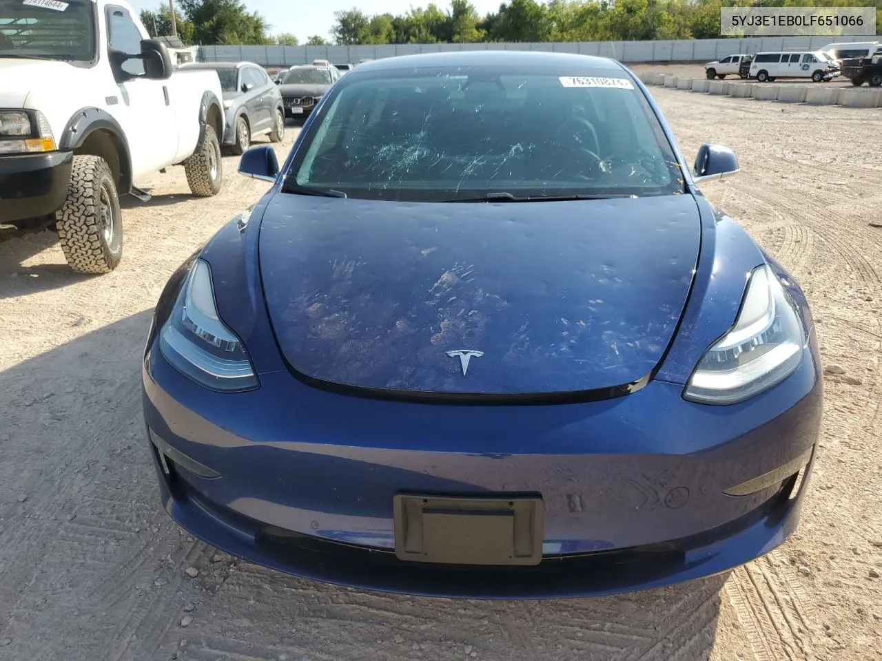 2020 Tesla Model 3 VIN: 5YJ3E1EB0LF651066 Lot: 76310874